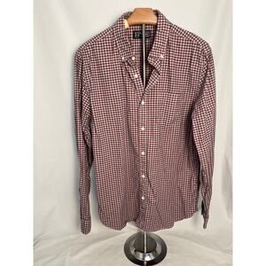 Rye by Hawker Rye Button Down Shirt Large Slim Fit Orange Blue Plaid